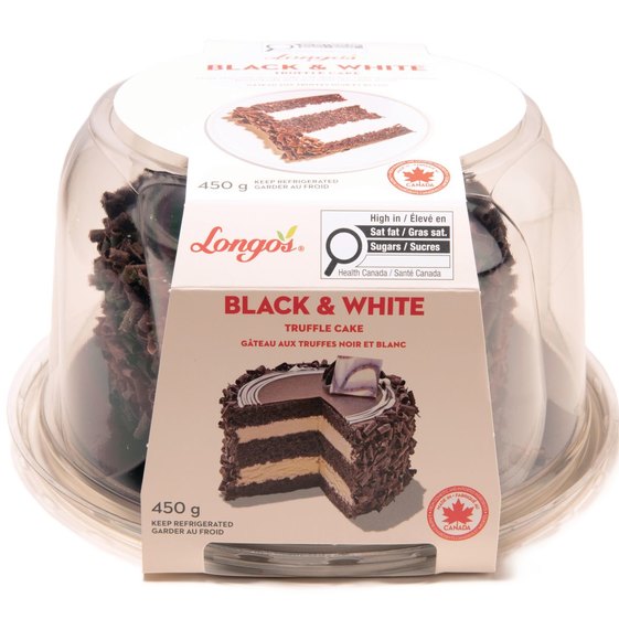 Longo's 5" Black And White Truffle Cake 450g